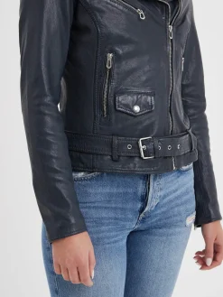 Paula - Blouson biker cuir femme