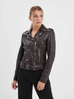 Paula - Blouson biker cuir femme