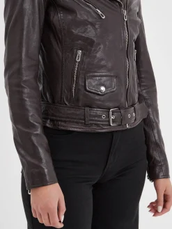 Paula - Blouson biker cuir femme