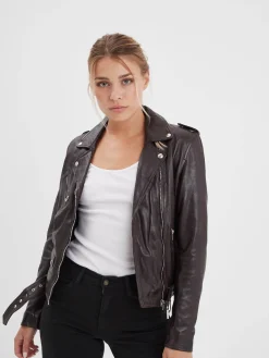 Paula - Blouson biker cuir femme