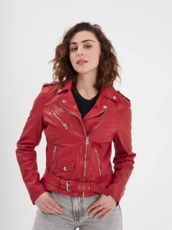 Paula - Blouson biker cuir femme