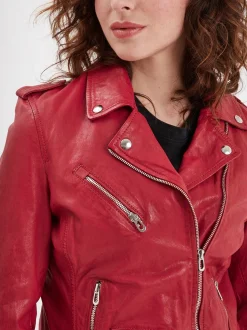 Paula - Blouson biker cuir femme