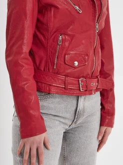 Paula - Blouson biker cuir femme