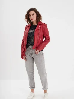 Paula - Blouson biker cuir femme