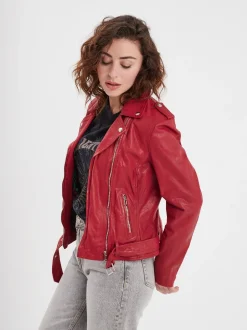 Paula - Blouson biker cuir femme