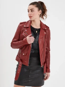 Paula - Blouson biker cuir femme