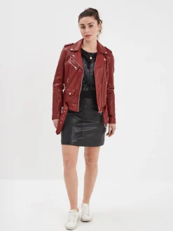Paula - Blouson biker cuir femme