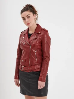 Paula - Blouson biker cuir femme