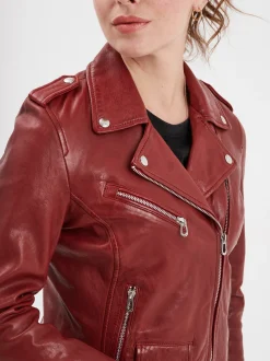Paula - Blouson biker cuir femme