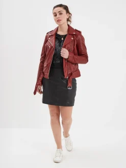 Paula - Blouson biker cuir femme