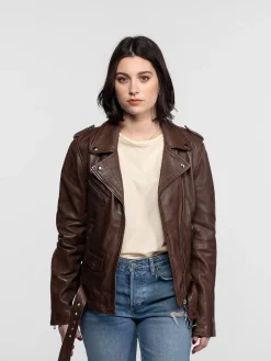 Paula - Blouson biker cuir femme