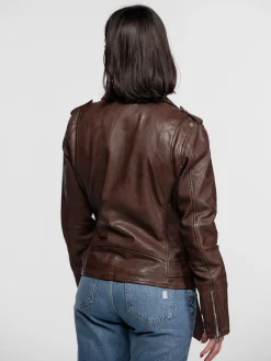 Paula - Blouson biker cuir femme