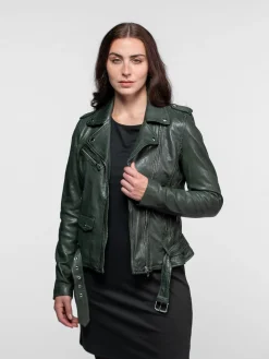 Paula - Blouson biker cuir femme