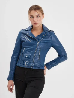 Paula - Blouson biker cuir femme