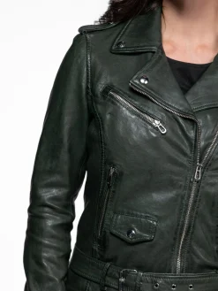 Paula - Blouson biker cuir femme