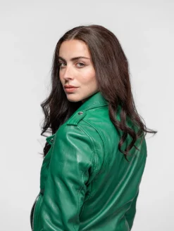 Paula - Blouson biker cuir femme