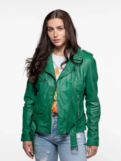 Paula - Blouson biker cuir femme