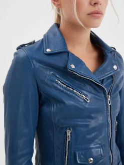 Paula - Blouson biker cuir femme