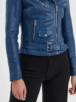 Paula - Blouson biker cuir femme