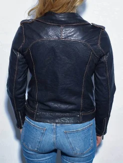 Petrana - Blouson rock cuir femme