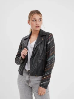 Printili - Blouson cuir fantaisie bohème
