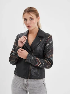 Printili - Blouson cuir fantaisie bohème