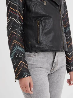 Printili - Blouson cuir fantaisie bohème