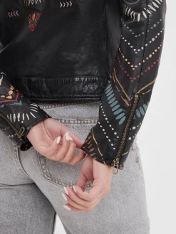 Printili - Blouson cuir fantaisie bohème