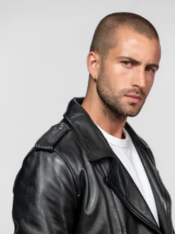 Rick - Biker cuir homme noir
