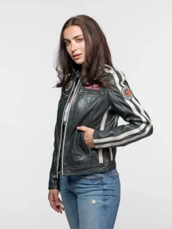 Roadie - Blouson motard cuir femme