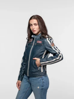 Roadie - Blouson motard cuir femme