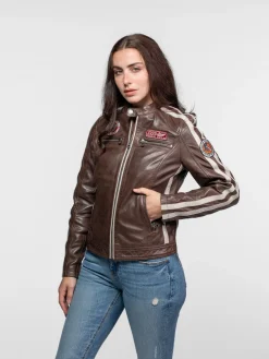 Roadie - Blouson motard cuir femme