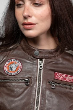 Roadie - Blouson motard cuir femme