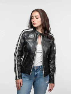 Roadie - Blouson motard cuir femme