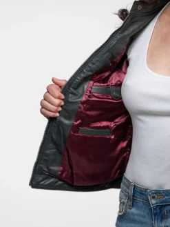 Roadie - Blouson motard cuir femme