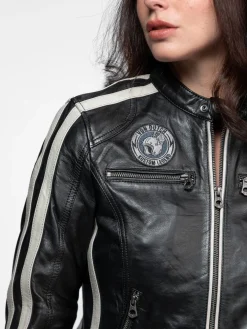 Roadie - Blouson motard cuir femme