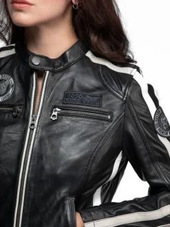 Roadie - Blouson motard cuir femme