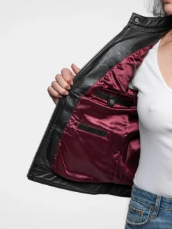 Roadie - Blouson motard cuir femme