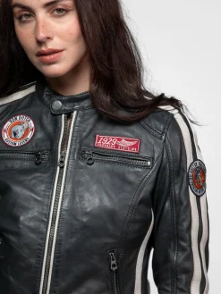 Roadie - Blouson motard cuir femme