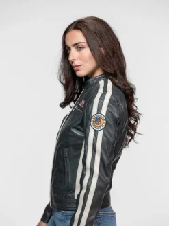 Roadie - Blouson motard cuir femme