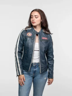 Roadie - Blouson motard cuir femme