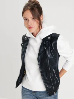 Sarah - Veste cuir sans manche