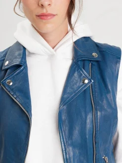 Sarah - Veste cuir sans manche