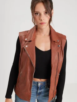 Sarah - Veste cuir sans manche