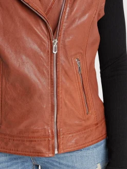 Sarah - Veste cuir sans manche