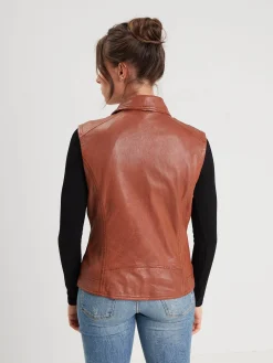 Sarah - Veste cuir sans manche