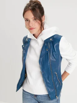 Sarah - Veste cuir sans manche