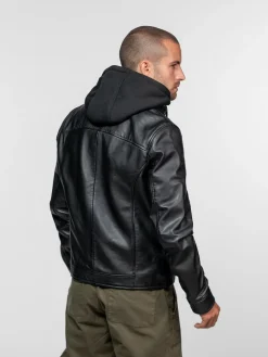 Shafter - Blouson cuir capuche