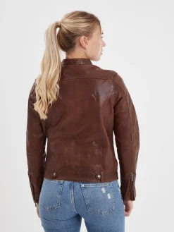 Silene - Blouson rétro cuir femme