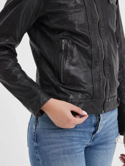 Silene - Blouson rétro cuir femme